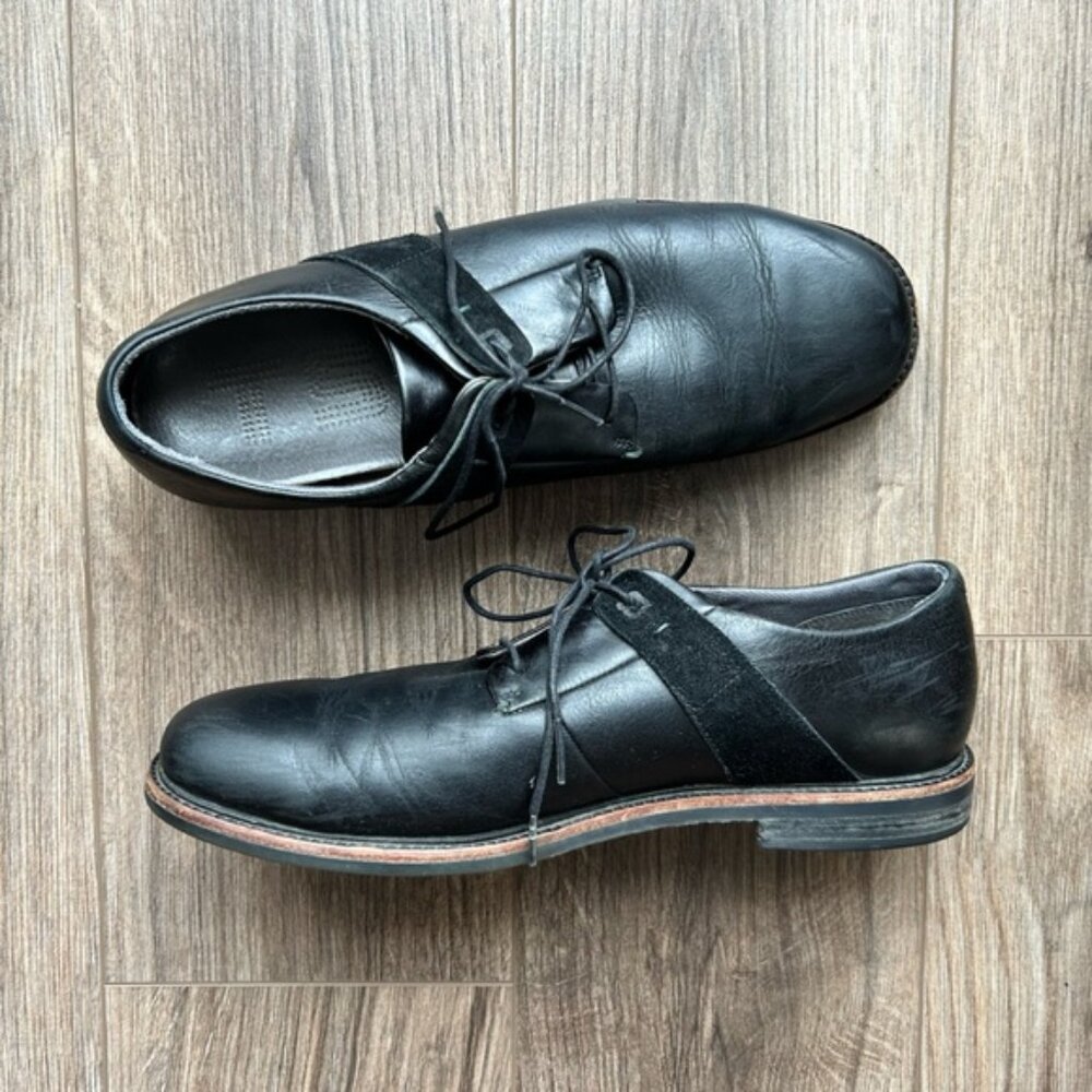 Tsubo Mens Black Leather Dress Shoes